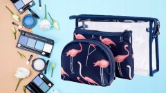 INNA Dámská kosmetická taška Set 3 kusy Make Up Bag Make Up Bag Toaletní taška pro kabelku Cestovní taška v námořnické modré pro dámy KOSMADAGASCAR-1