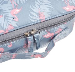 INNA Toaletní taška Make Up Bag Make Up Case Cestovní taška Beauty Case s rukojetí a kapsou Zrcadlo Kosmetické pouzdro ve světle modré plameňák KOSBARBADOS-2