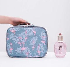 INNA Toaletní taška Make Up Bag Make Up Case Cestovní taška Beauty Case s rukojetí a kapsou Zrcadlo Kosmetické pouzdro ve světle modré plameňák KOSBARBADOS-2