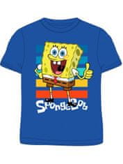 E plus M Chlapecké bavlněné tričko s krátkým rukávem Spongebob - modré