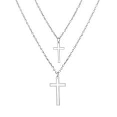 SPERKY4U Dvojitý ocelový náhrdelník s křížky