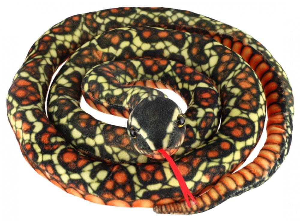 Levně Teddies Had plyšový 200 cm černo-oranžovo-žlutý