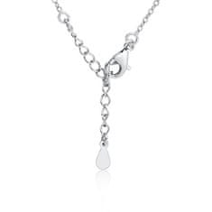 Klenoty Amber Luxusní stříbrný náhrdelník s kapkou ze zirkonu