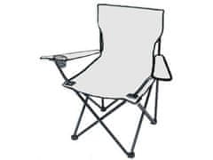 HADEX Kempingová židle skládací - rybářské křesílko, barva šedá