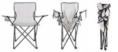 HADEX Kempingová židle skládací - rybářské křesílko, barva šedá