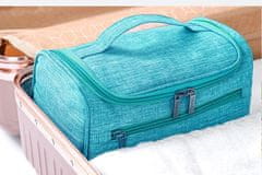 INNA Kosmetický kufřík Toaletní taštička Kosmetická taštička na líčidla Cestovní taška na kosmetiku s uchem na přenášení světle modrá KOSCUBA-11