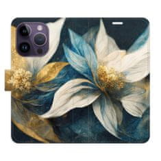iSaprio Flipové pouzdro - Gold Flowers pro Apple iPhone 14 Pro
