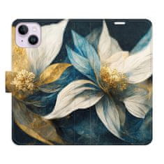 iSaprio Flipové pouzdro - Gold Flowers pro Apple iPhone 14 Plus