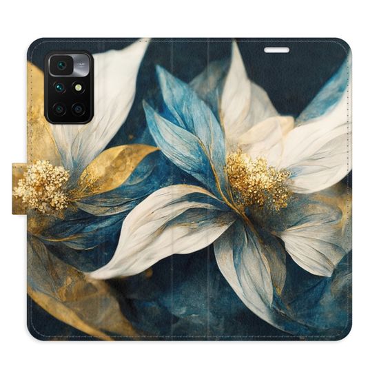 iSaprio Flipové pouzdro - Gold Flowers pro Xiaomi Redmi 10