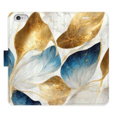 iSaprio Flipové pouzdro - GoldBlue Leaves pro Apple iPhone 6