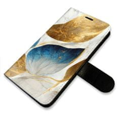 iSaprio Flipové pouzdro - GoldBlue Leaves pro Samsung Galaxy M52 5G