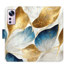 iSaprio Flipové pouzdro - GoldBlue Leaves pro Xiaomi 12 / 12X