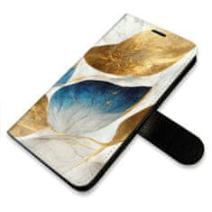 iSaprio Flipové pouzdro - GoldBlue Leaves pro Samsung Galaxy S23 5G