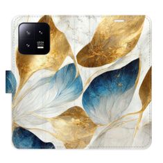 iSaprio Flipové pouzdro - GoldBlue Leaves pro Xiaomi 13