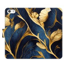 iSaprio Flipové pouzdro - GoldBlue pro Apple iPhone 5/5S/SE