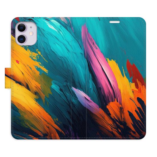 iSaprio Flipové pouzdro - Orange Paint 02 pro Apple iPhone 11