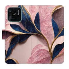 iSaprio Flipové pouzdro - Pink Leaves pro Xiaomi Redmi 10C