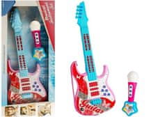 shumee Elektrická kytara mikrofon struny hračka růžové