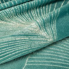 DESIGN 91 Jednobarevná deka s lesklým vzorem - Ginko zelená 150 x 200 cm