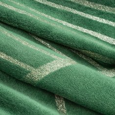 DESIGN 91 Jednobarevná deka s lesklým vzorem - Ginko 4 zelená 150 x 200 cm