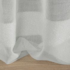 DESIGN 91 Hotová záclona s kroužky - Efil šedostříbrná se 3 pásky, 140 x 250 cm