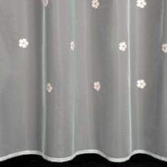 DESIGN 91 Dětská záclona s kvítky - Elsa bílá 140 x 250 cm s kroužky