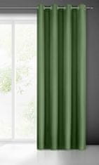 DESIGN 91 Hotový dekorační závěs s kroužky - Rita, tmavě zelený 140 x 250 cm