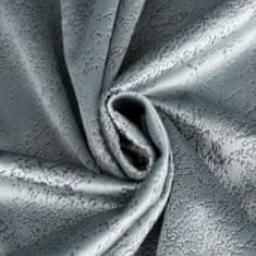 DESIGN 91 Sametový závěs s řasící páskou - Riva, ocelový s mramorovým vzorem 140 x 270 cm