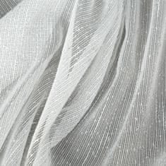 DESIGN 91 Hotová záclona s kroužky - Kelly bílostříbrná 300 x 250 cm