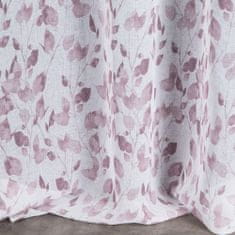 DESIGN 91 Dekorační záclona s kroužky - Noemi, fialové kvítky 140 x 250 cm