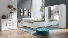 Veneti Ložnicová sestava s postelí 160x200 CORTLAND 4 - bílá / šedá ekokůže