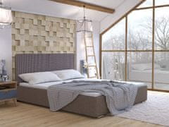 Veneti Čalouněná manželská postel s úložným prostorem 180x200 WILSTER - hnědá