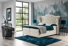 Veneti Luxusní boxspringová postel 180x200 RIANA - krémová + topper ZDARMA