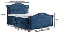 Veneti Kouzelná rustikální postel Bradley Lux 180x200, světle hnědá + TOPPER