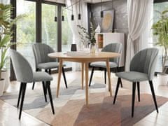 Veneti Jídelní stůl 120 cm se 4 židlemi NOWEN 1 - přírodní dřevo / černý / šedý