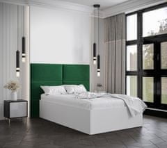 Veneti Jednolůžko s čalouněnými panely MIA 2 - 120x200, bílé, zelené panely