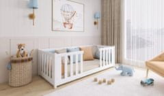 Veneti Dětská postel se zábranami NORENE - 80x180, bílá