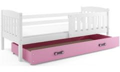 Veneti Dětská postel s úložným prostorem bez matrace 80x190 BRIGID - bílá / růžová