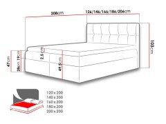 Veneti Hotelová manželská postel 200x200 KOLDBY - béžová + topper ZDARMA