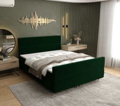Veneti Kontinentální manželská postel ANGELES PLUS - 140x200, tmavě zelená