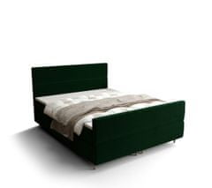 Veneti Kontinentální manželská postel ANGELES PLUS - 140x200, tmavě zelená