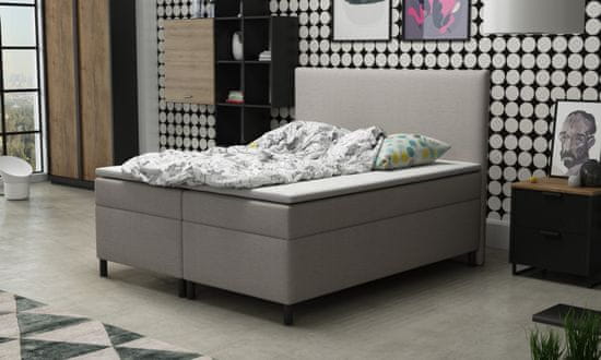 Veneti Čalouněná manželská postel 160x200 s nožičkami 12 cm MIRKA - béžová