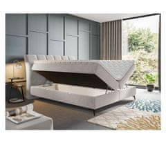 Veneti Kontinentální manželská postel 140x200 TALLOW - béžová + topper ZDARMA