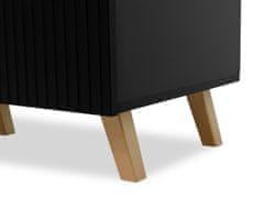 Veneti Televizní stolek s elektrickým krbem CRATO - černý / zlatý