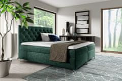 Veneti Boxspringová postel SHANNON - 120x200, zelená + topper ZDARMA