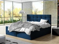 Veneti Kontinentální manželská postel 140x200 CAROLA - modrá + topper ZDARMA