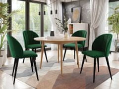 Veneti Jídelní stůl 120 cm se 4 židlemi NOWEN 1 - přírodní dřevo / černý / zelený