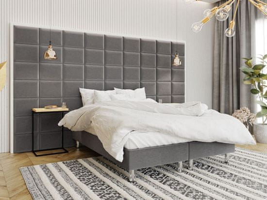 Veneti Čalouněná manželská postel 160x200 NECHLIN 2 - šedá + panely 40x30 cm ZDARMA