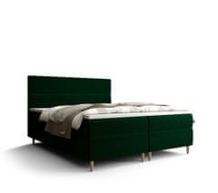 Veneti Kontinentální manželská postel ANGELES - 140x200, tmavě zelená