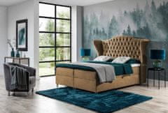 Veneti Luxusní boxspringová postel 180x200 RIANA - béžová + topper ZDARMA